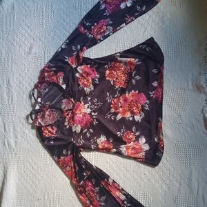 Velvet floral top